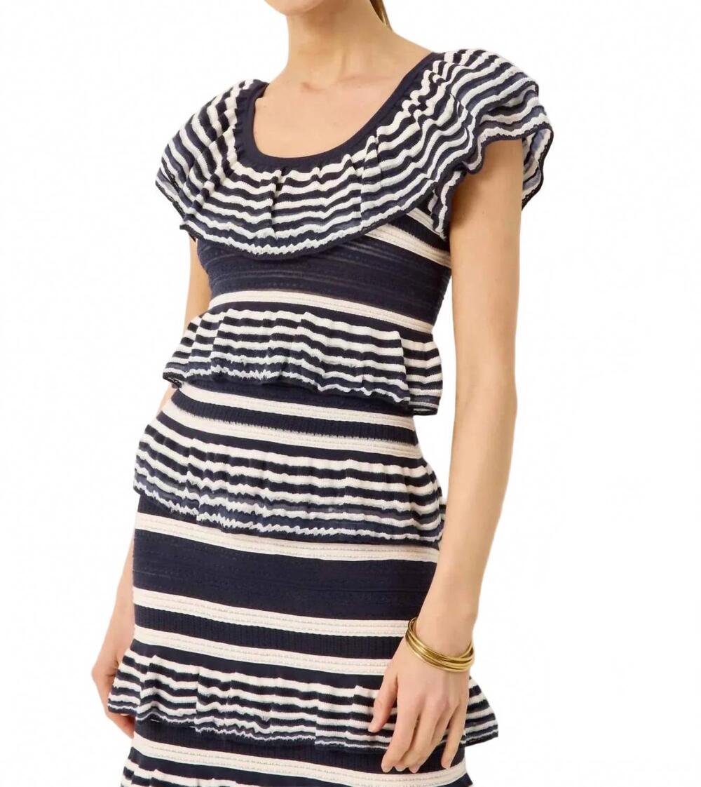 NEW MARIE OLIVER winona striped knit top in lunar